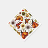 Serviette En Papier Design d'automne floral (Coin)