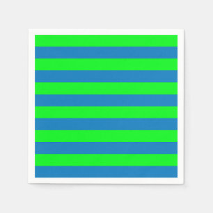 Serviette En Papier Design de bandes bleues et vertes
