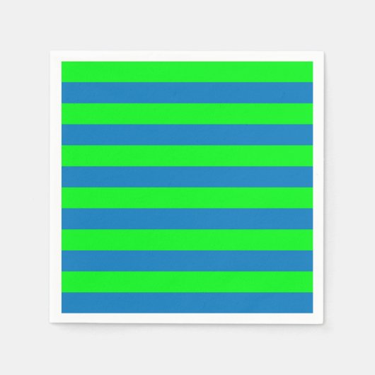 Serviette En Papier Design de bandes bleues et vertes (Devant)