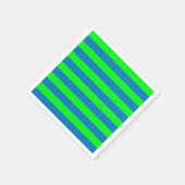 Serviette En Papier Design de bandes bleues et vertes (Coin)