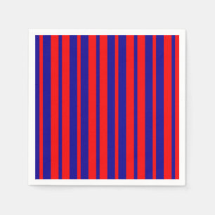 Serviette En Papier Design de bandes rouges et bleues