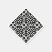 Serviette En Papier Design de cercles en zigzag noir mignon (Coin)