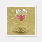 Serviette En Papier Design de coeur en verre romantique (Devant)