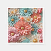 Serviette En Papier Design de fleurs Pastel (Devant)
