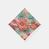 Serviette En Papier Design de fleurs Pastel (Coin)