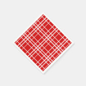 Serviette En Papier Design de Motif en Tartan blanc rouge (Coin)