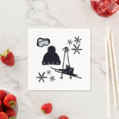 Serviette En Papier Design de neige de différents objets (En situation)