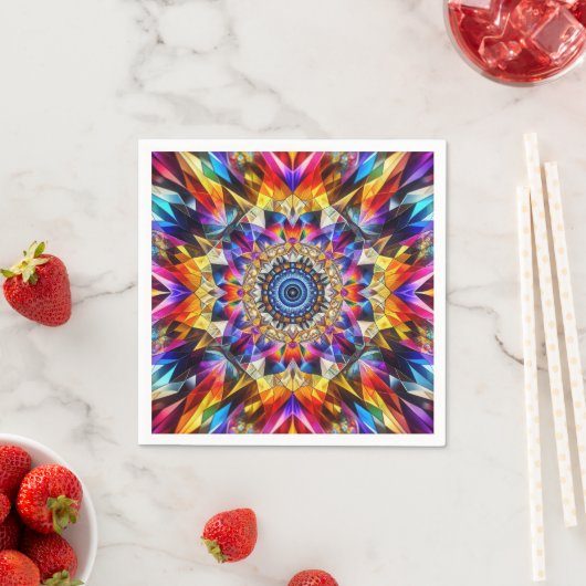 Serviette En Papier Design de Neon Kaleidoscope (En situation)