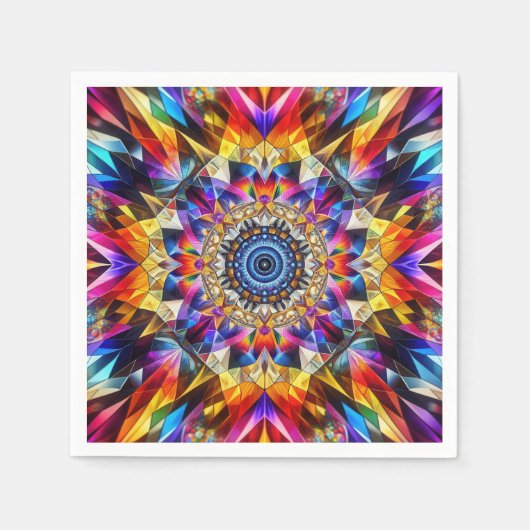 Serviette En Papier Design de Neon Kaleidoscope (Devant)