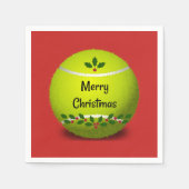 Serviette En Papier Design de Noël de Tennis (Devant)