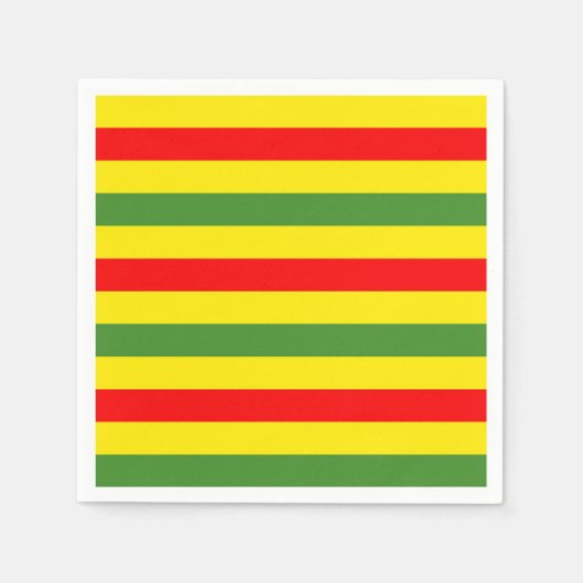 Serviette En Papier Design de rayures rouges jaunes vertes (Devant)