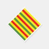 Serviette En Papier Design de rayures rouges jaunes vertes (Coin)