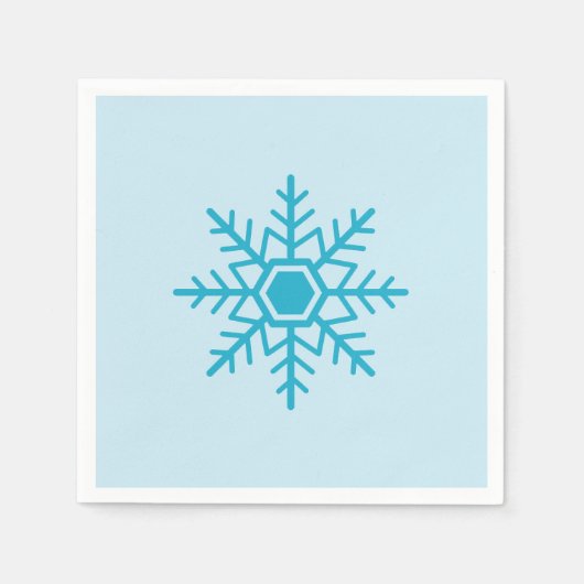 Serviette En Papier Design de snowflacon bleu (Devant)