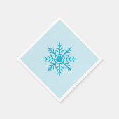 Serviette En Papier Design de snowflacon bleu (Coin)