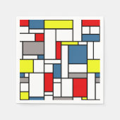 Serviette En Papier Design de style mondrien (Devant)