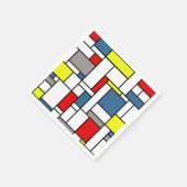 Serviette En Papier Design de style mondrien (Coin)