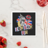Serviette En Papier Design de style rétro à Londres (En situation)