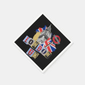 Serviette En Papier Design de style rétro à Londres (Coin)