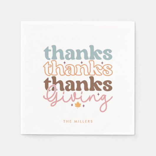 Serviette En Papier Design de typographie super Thanksgiving (Devant)