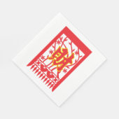 Serviette En Papier Design d'enveloppe rouge chinoise avec symbole de  (Coin)