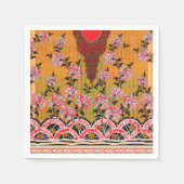 Serviette En Papier design d'un mur rouge et noir suspendu (Devant)