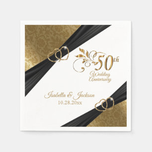Serviette En Papier Design élégant 50e anniversaire de Mariage