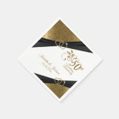 Serviette En Papier Design élégant 50e anniversaire de Mariage (Coin)