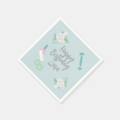 Serviette En Papier Design élégant Spa Party Blue personnalisé (Coin)