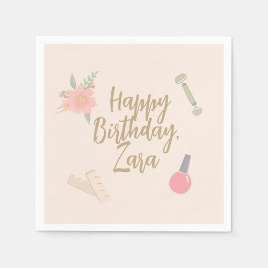 Serviette En Papier Design élégant Spa Party personnalisé (Devant)