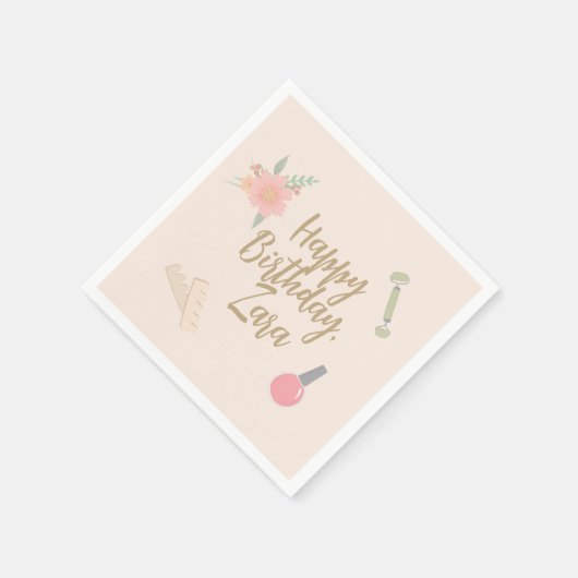 Serviette En Papier Design élégant Spa Party personnalisé (Coin)