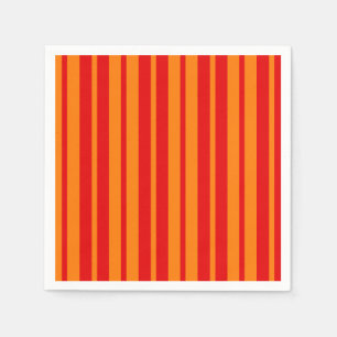 Serviette En Papier Design en bandes rouge et orange