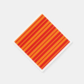 Serviette En Papier Design en bandes rouge et orange (Coin)