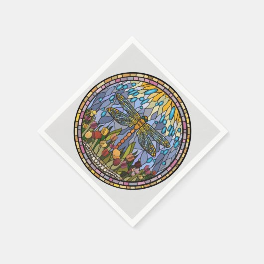 Serviette En Papier Design en verre à collier de libellules (Coin)