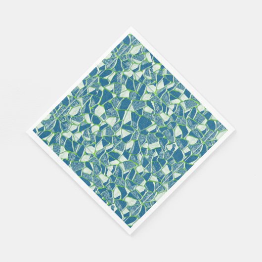 Serviette En Papier Design en verre turquoise bleu vert (Coin)