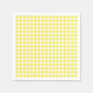 Serviette En Papier Design En vichy jaune et blanc