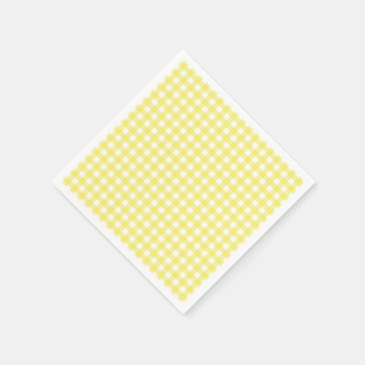 Serviette En Papier Design En vichy jaune et blanc (Coin)