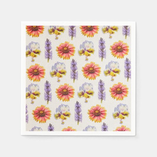 Serviette En Papier Design floral (Devant)