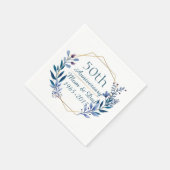 Serviette En Papier Design floral 50e anniversaire de Mariage (Coin)