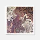 Serviette En Papier Design floral Brown Abstrait 1 (Devant)