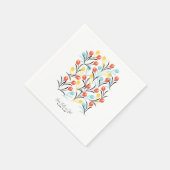 Serviette En Papier Design floral Motif de Tulipe en blanc (Coin)