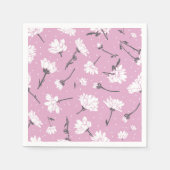 Serviette En Papier Design Floral Rose - Art Fleur Élégant (Devant)