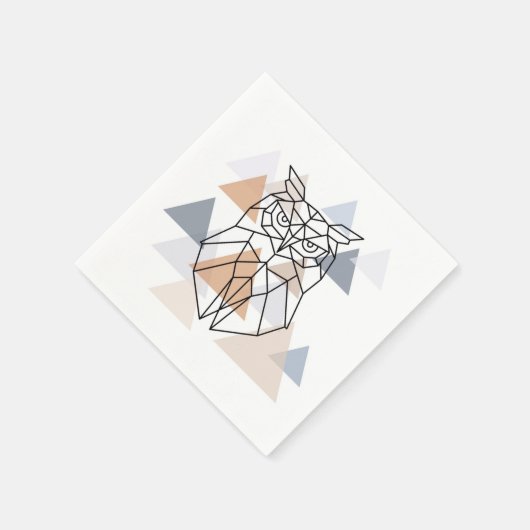 Serviette En Papier Design géometric owl (Coin)