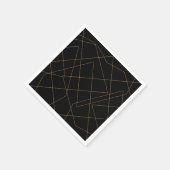 Serviette En Papier Design géométrique moderne Gold & Black (Coin)