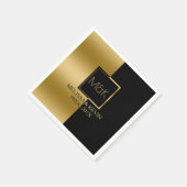 Serviette En Papier Design géométrique moderne Gold & Black (Coin)