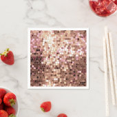 Serviette En Papier Design Glam Rose Gold Blush Pink Confetti (En situation)