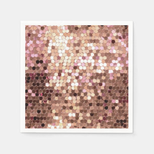 Serviette En Papier Design Glam Rose Gold Blush Pink Confetti