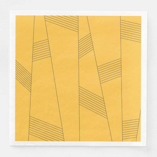 Serviette En Papier Design graphique abstrait simple, jaune et moderne (Devant)