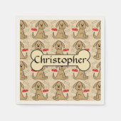 Serviette En Papier Design graphique Chien Chien Chien Brown Personnal (Devant)