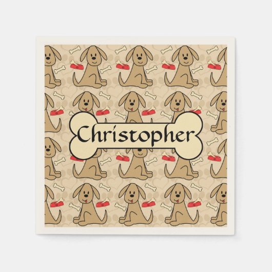 Serviette En Papier Design graphique Chien Chien Chien Brown Personnal (Devant)