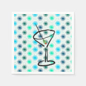Serviette En Papier Design Martini du milieu du siècle (Devant)